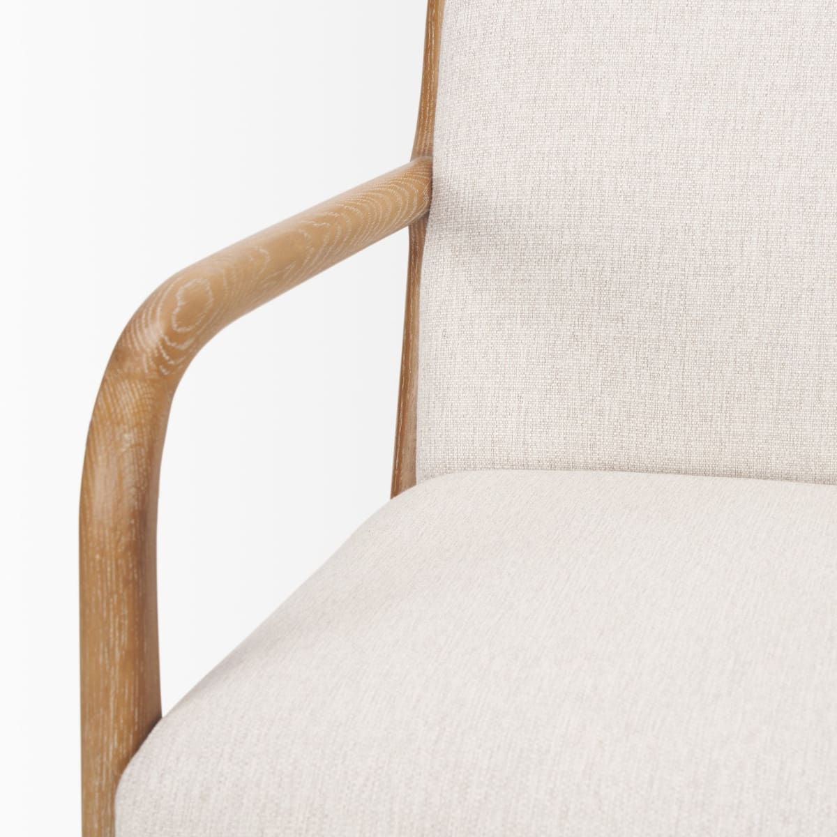 Cashel Upholstered Accent Chair Light Brown Wood | Beige Fabric - accent-chairs