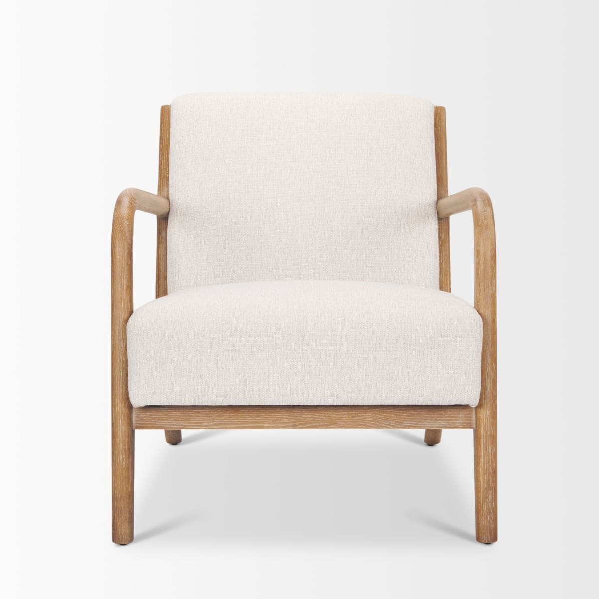 Cashel Upholstered Accent Chair Light Brown Wood | Beige Fabric - accent-chairs