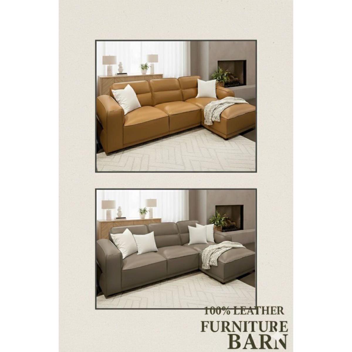 Celine Full Leather Sectional - Sectional