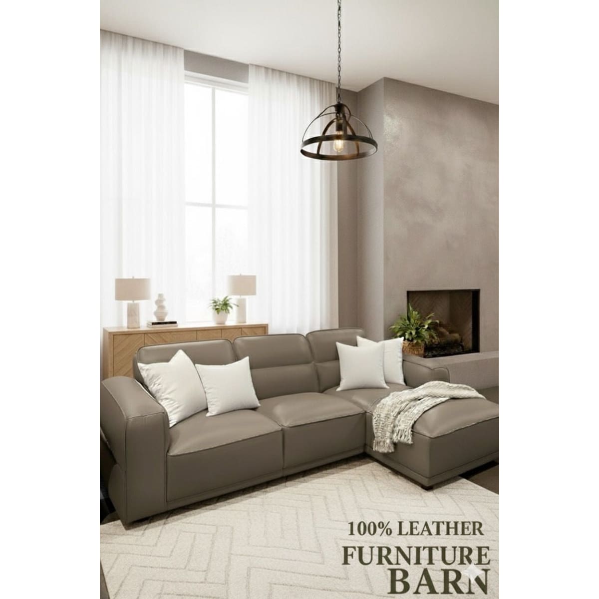 Celine Full Leather Sectional - Sectional