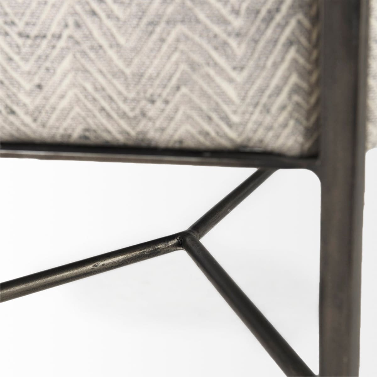 Charlotte Bench Grey Herringbone | Antiqued Nickel - benches