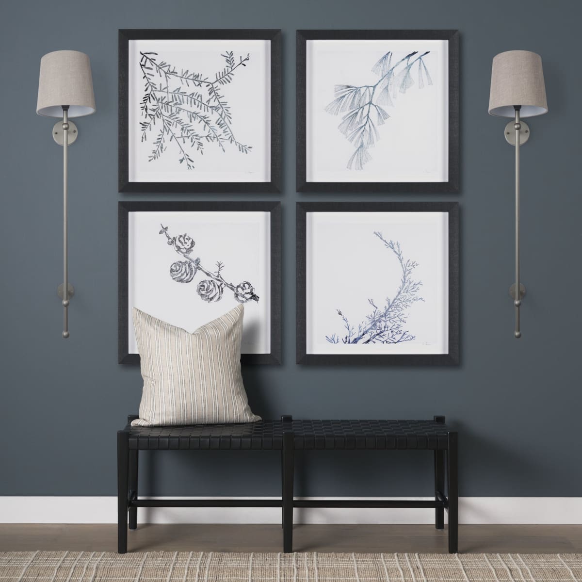 Chester Wall Sconce Gray Metal | Beige Shade - wall-fixtures