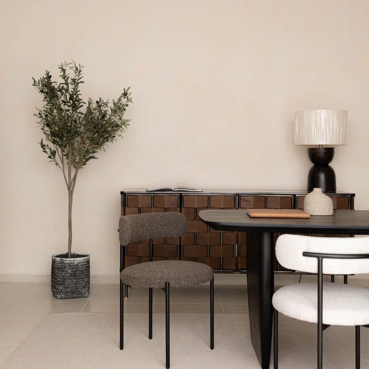 Cleo Dining Chair - Brown Boucle - lh-import-office-chairs