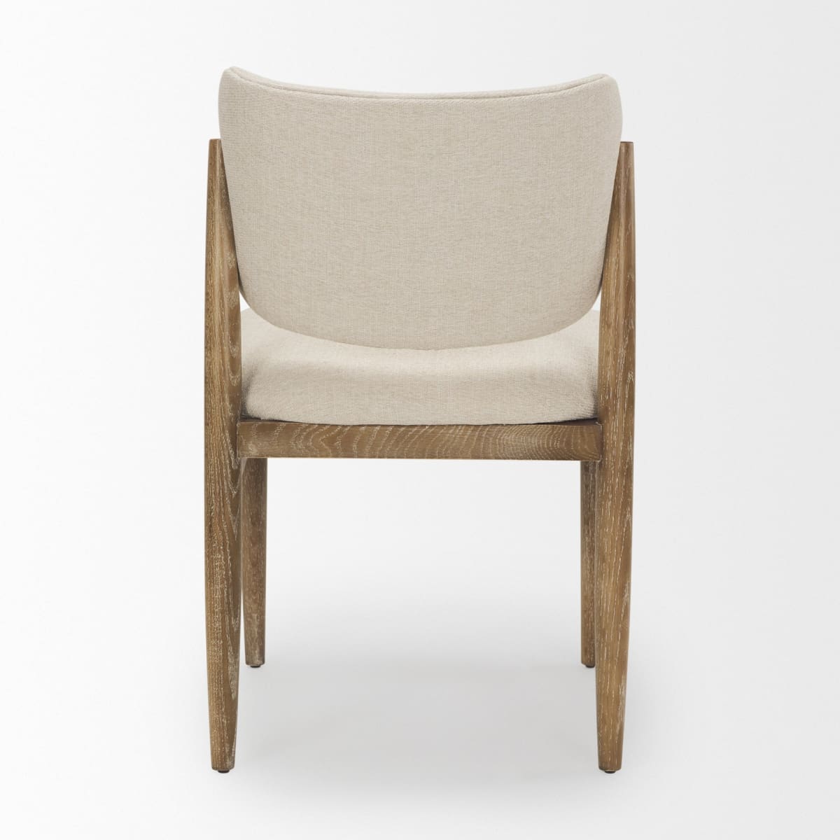 Cline Dining Chair Cream Fabric | Brown Wood - dining-chairs