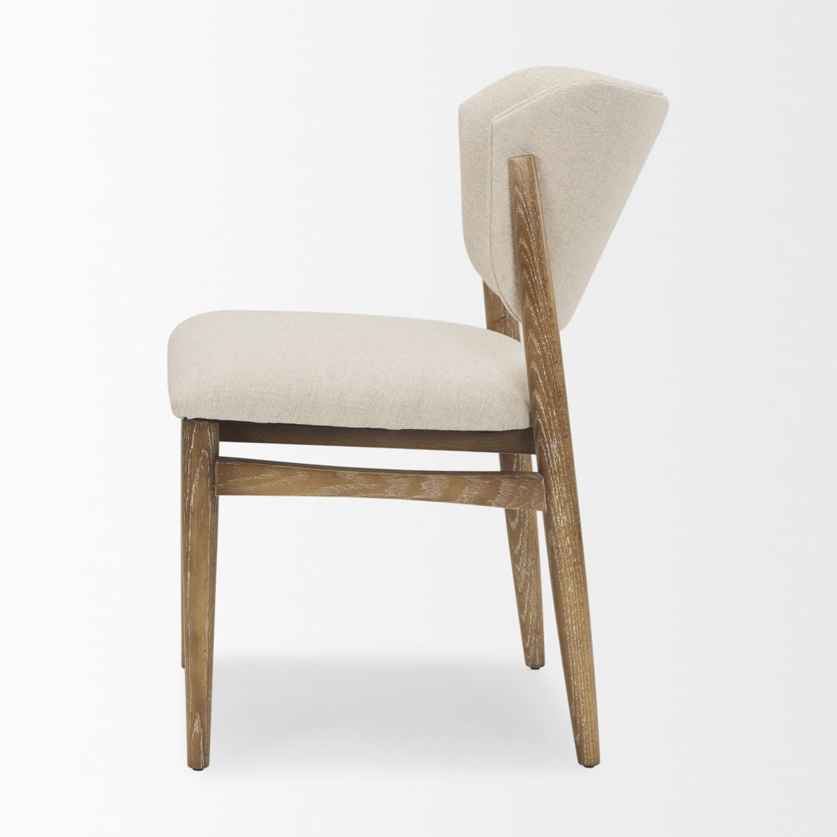 Cline Dining Chair Cream Fabric | Brown Wood - dining-chairs