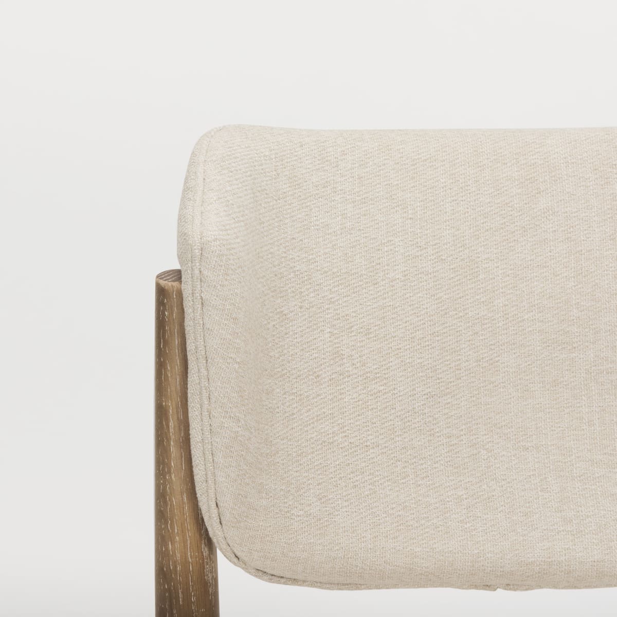 Cline Dining Chair Cream Fabric | Brown Wood - dining-chairs