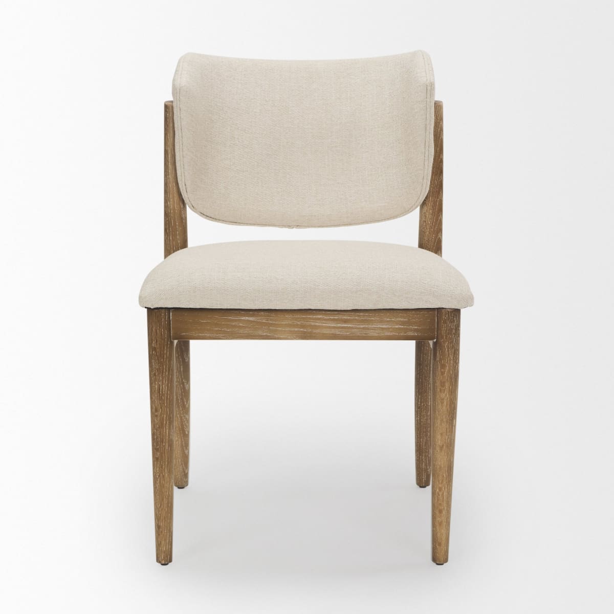 Cline Dining Chair Cream Fabric | Brown Wood - dining-chairs