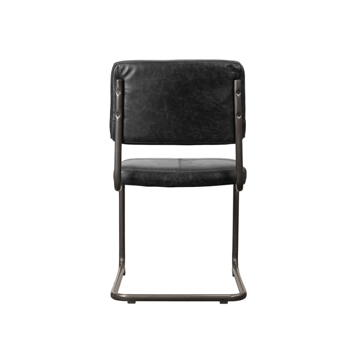 Cobain Dining Chair - Black Leather - lh-import-dining-chairs