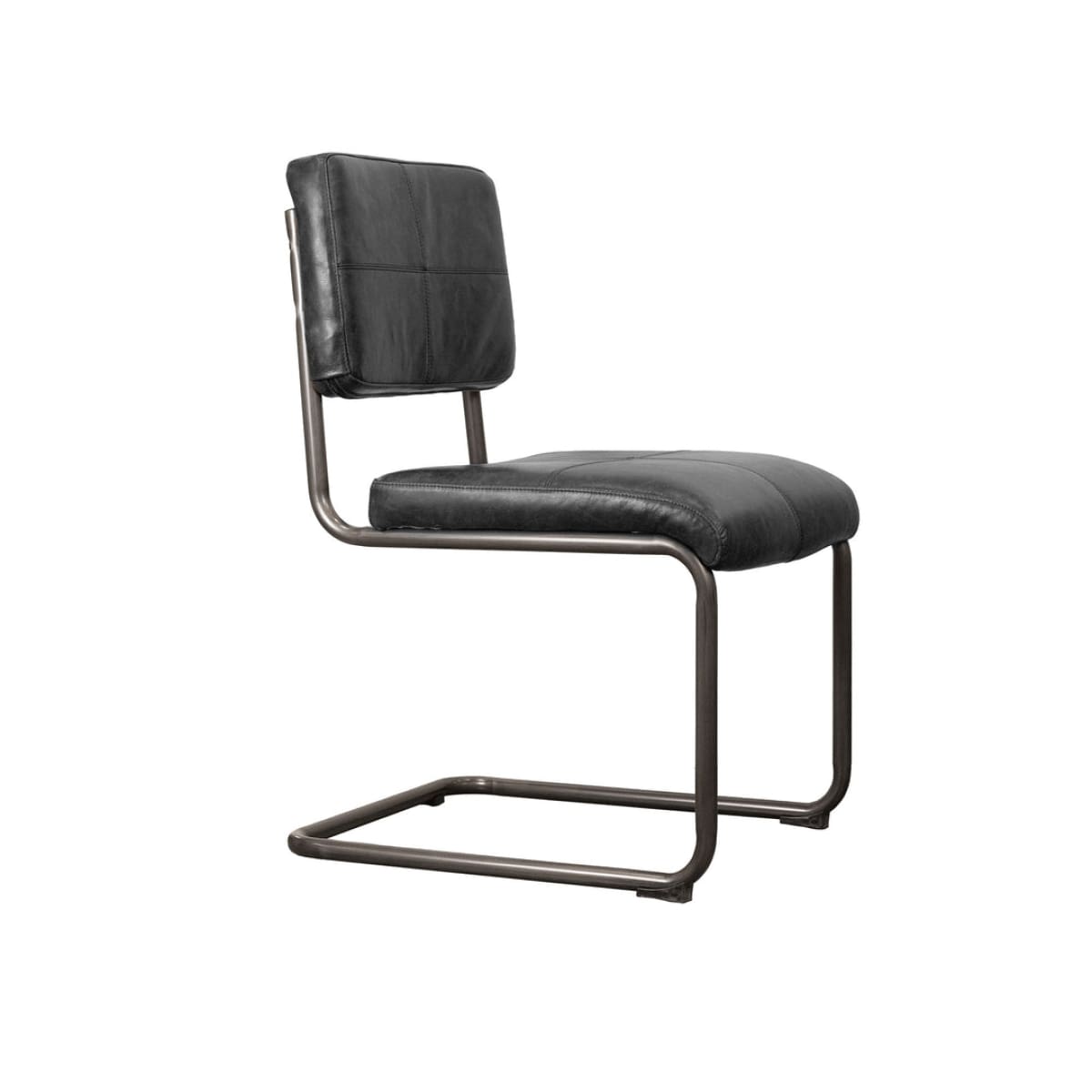 Cobain Dining Chair - Black Leather - lh-import-dining-chairs