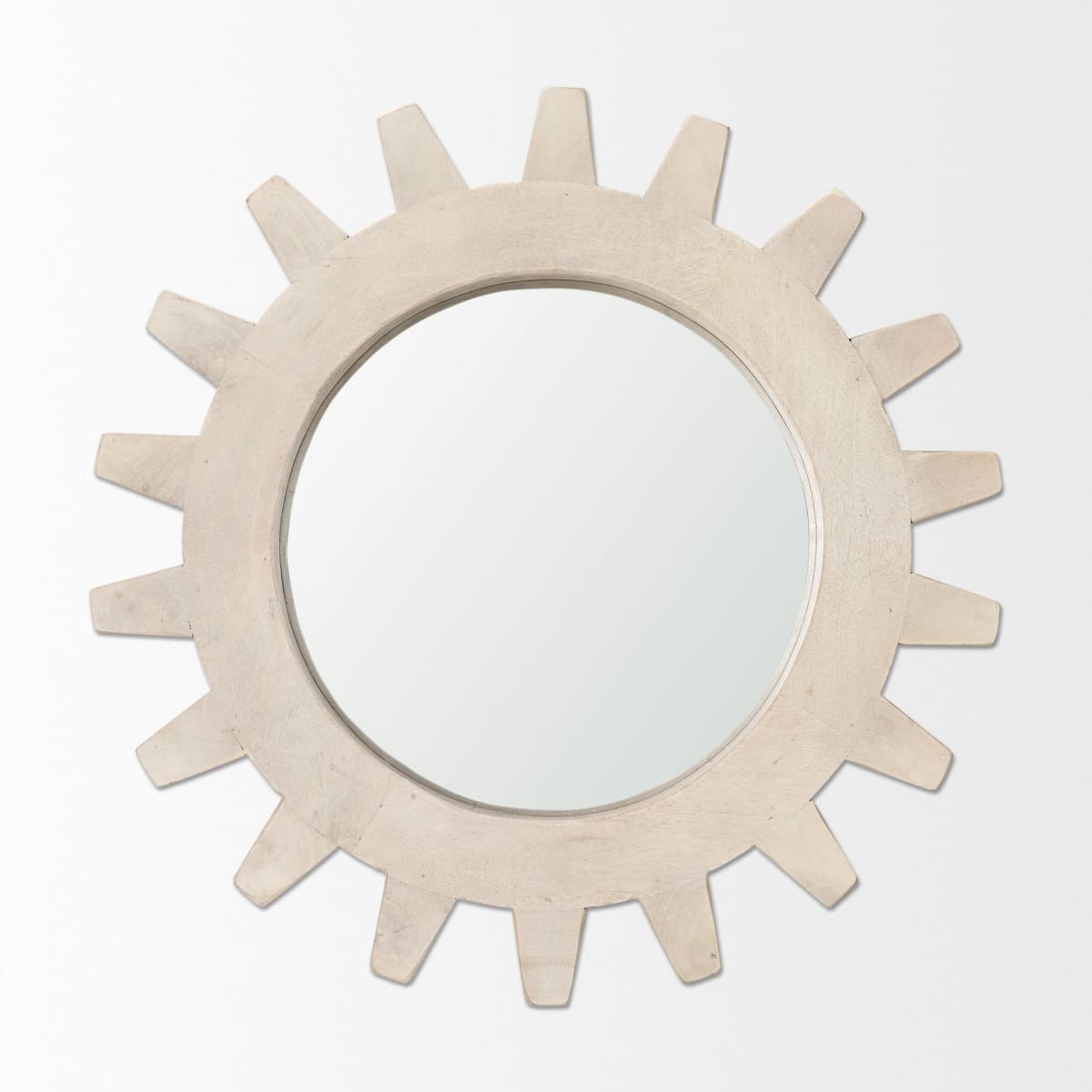Cog Wall Mirror Sterling White Wood | 17 | Sterling - wall-mirrors-grouped