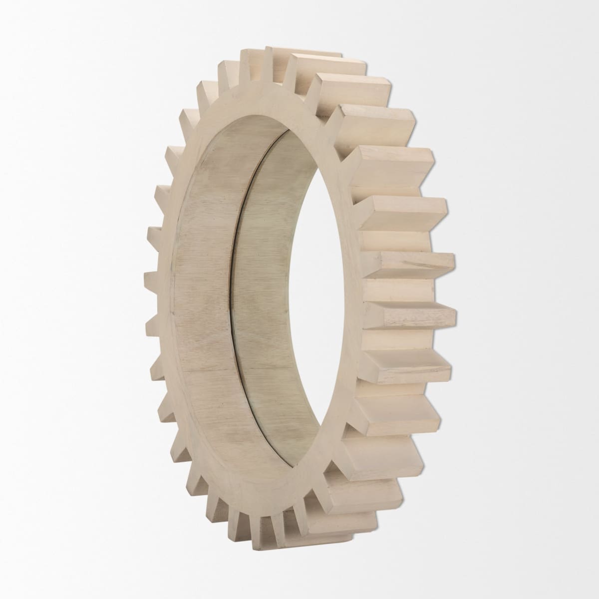 Cog Wall Mirror Sterling White Wood | 26 | Sterling - wall-mirrors-grouped