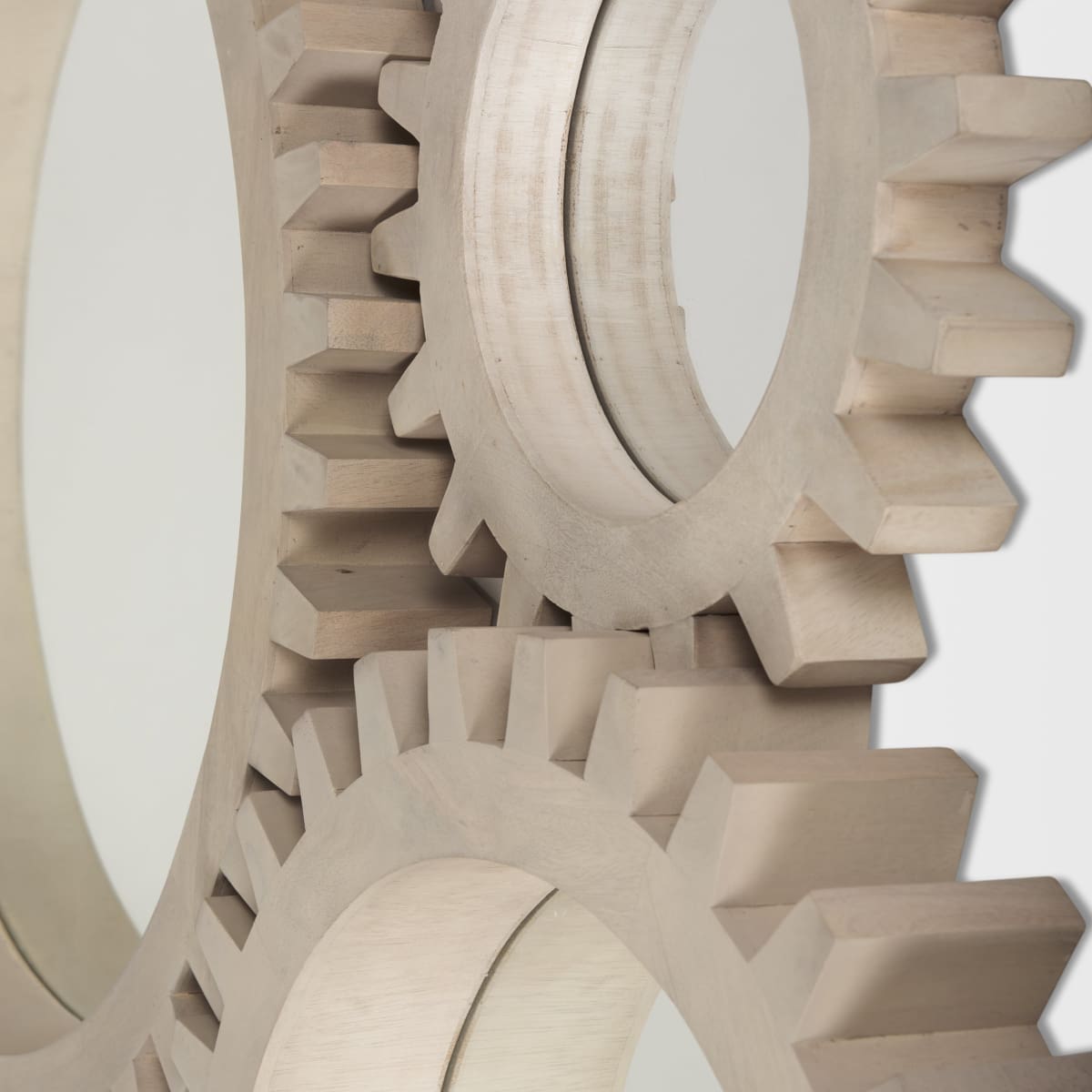 Cog Wall Mirror Sterling White Wood | 26 | Sterling - wall-mirrors-grouped
