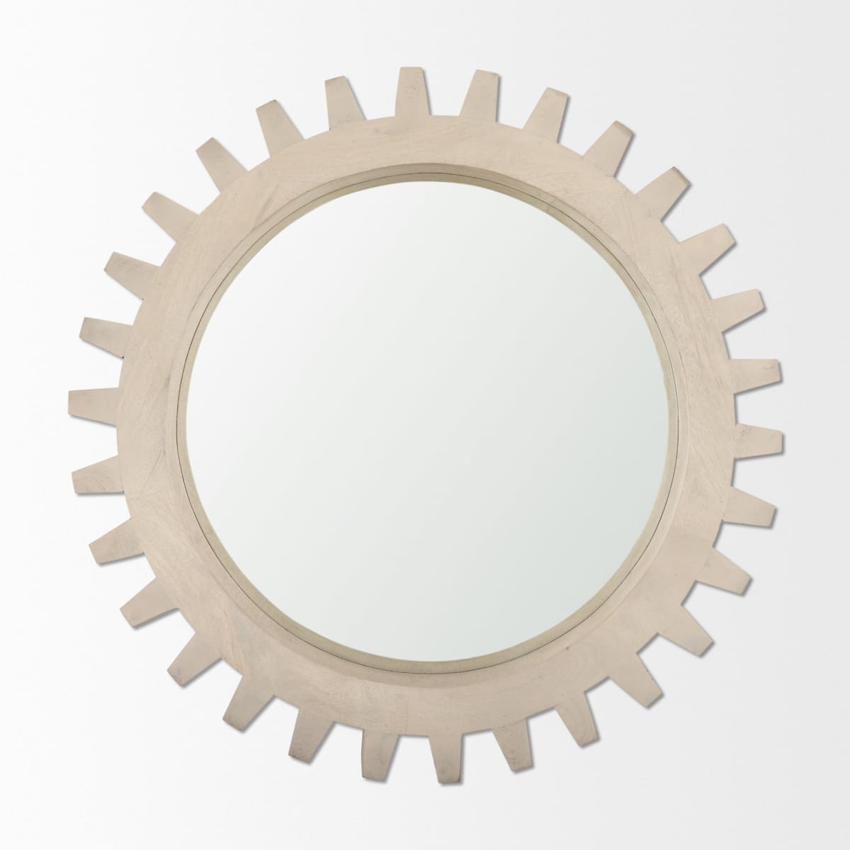 Cog Wall Mirror Sterling White Wood | 26 | Sterling - wall-mirrors-grouped