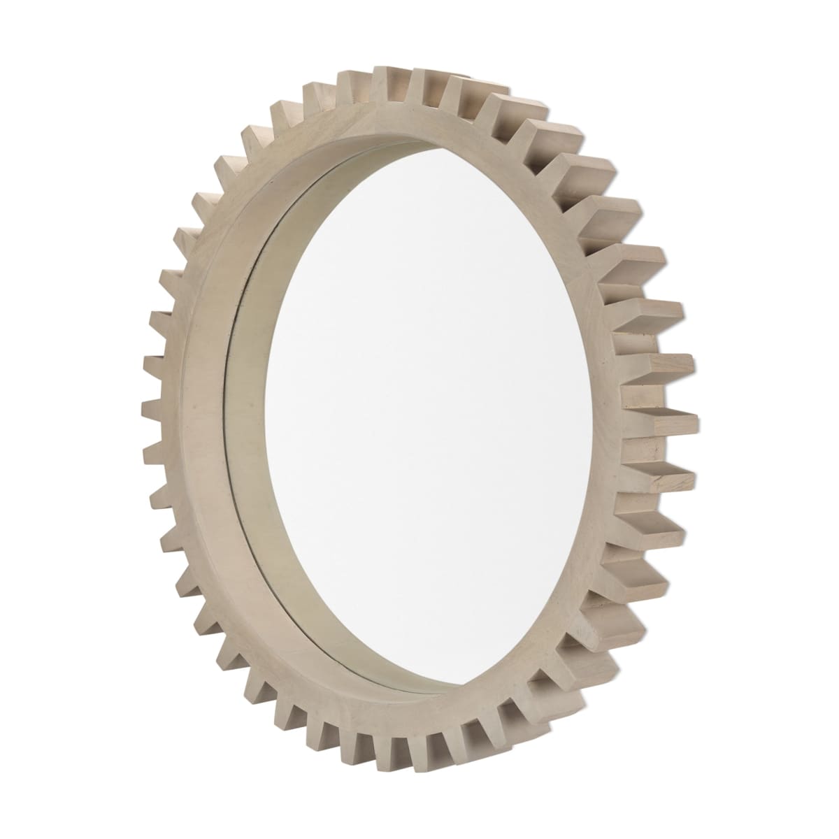 Cog Wall Mirror Sterling White Wood | 36 | Sterling - wall-mirrors-grouped