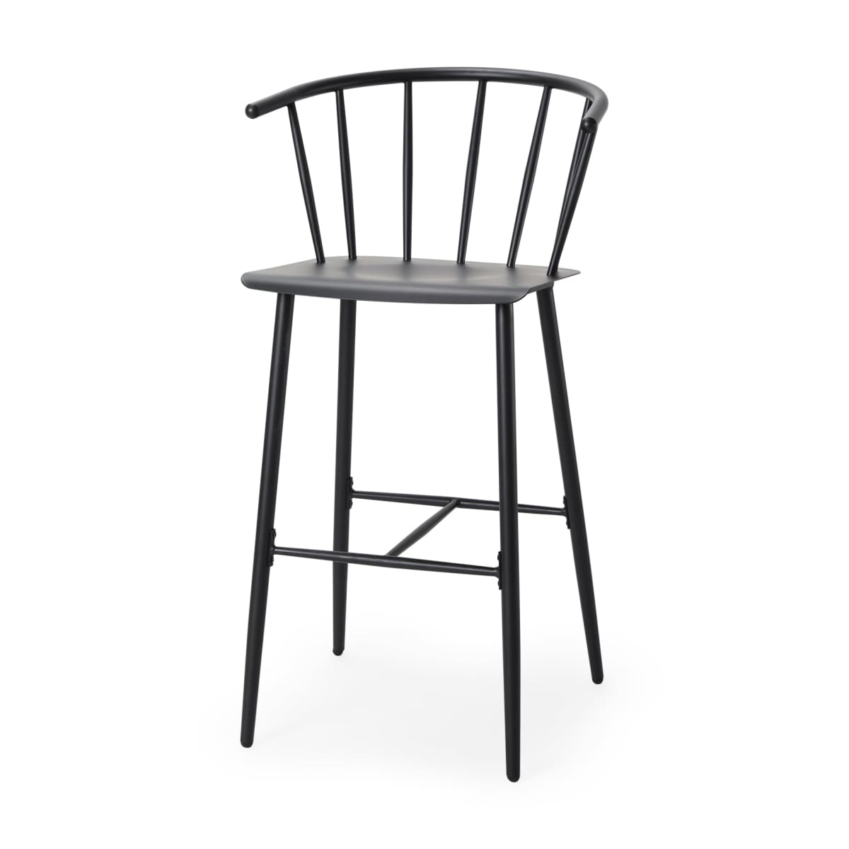 Colin Metal Seat Bar Counter Stool Black Metal | Bar - bar-stools