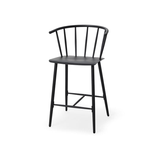 Colin Metal Seat Bar Counter Stool Black Metal | Counter - bar-stools