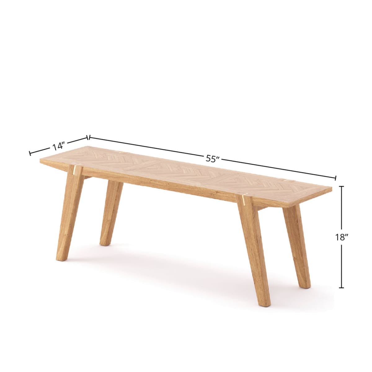 Colton Small Dining Bench W/ Brass - lh-import-dining-benches