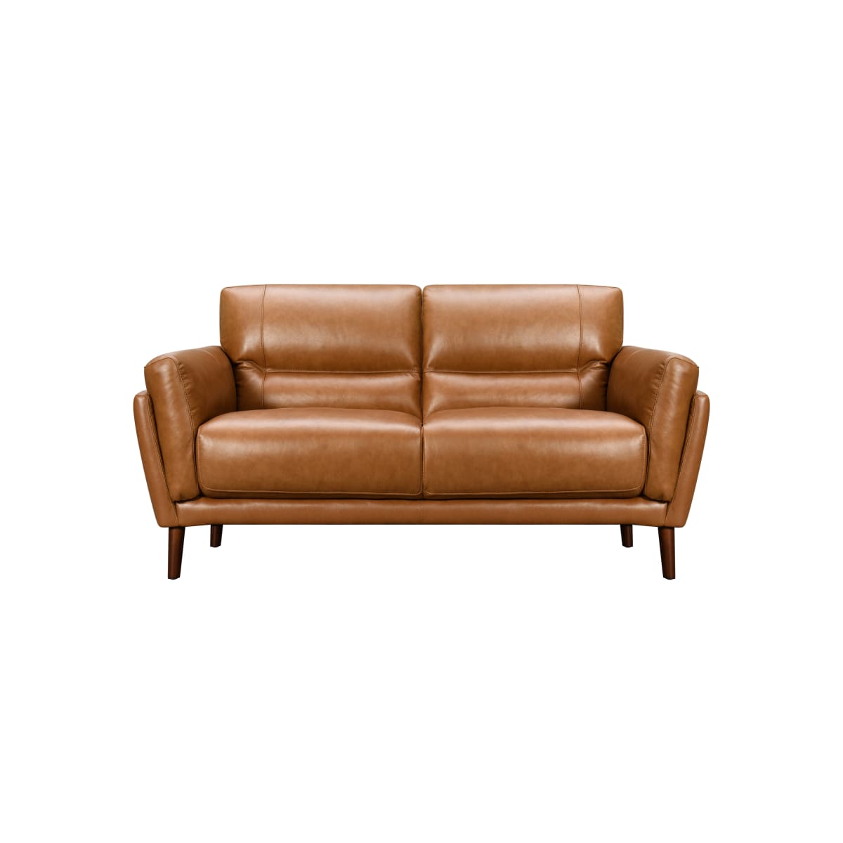 Como Leather Loveseat (Tan) - Loveseat