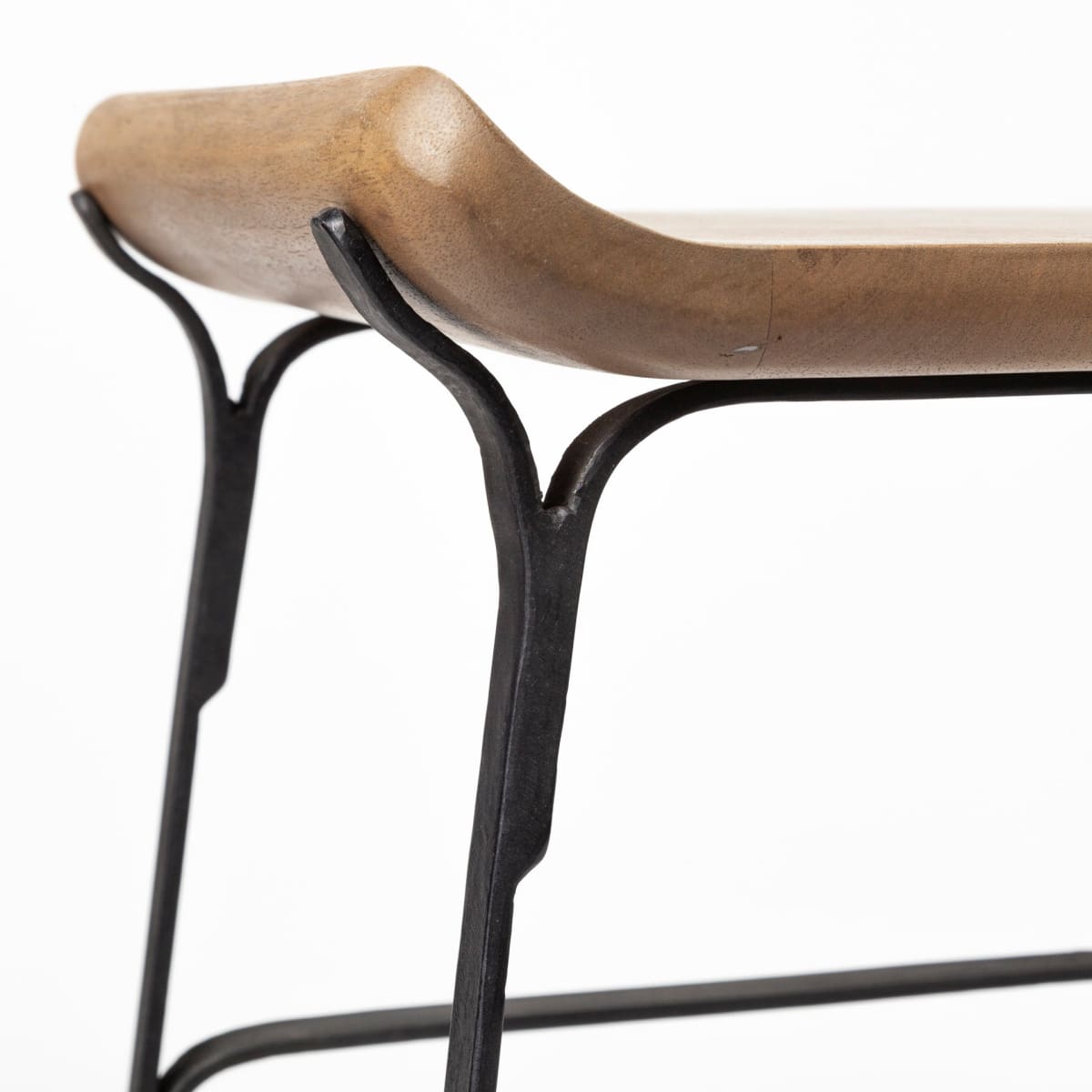 Conan Metal Seat Bar Counter Stool Brown Wood | Black Metal | Counter - bar-stools