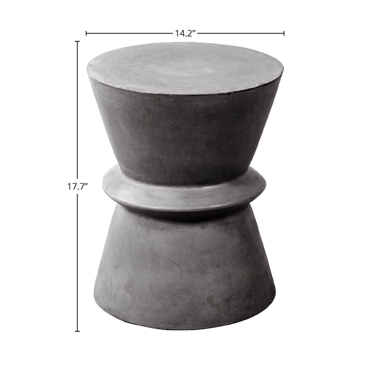 Concrete Hourglass Side Table - Dark Grey - lh-import-side-tables