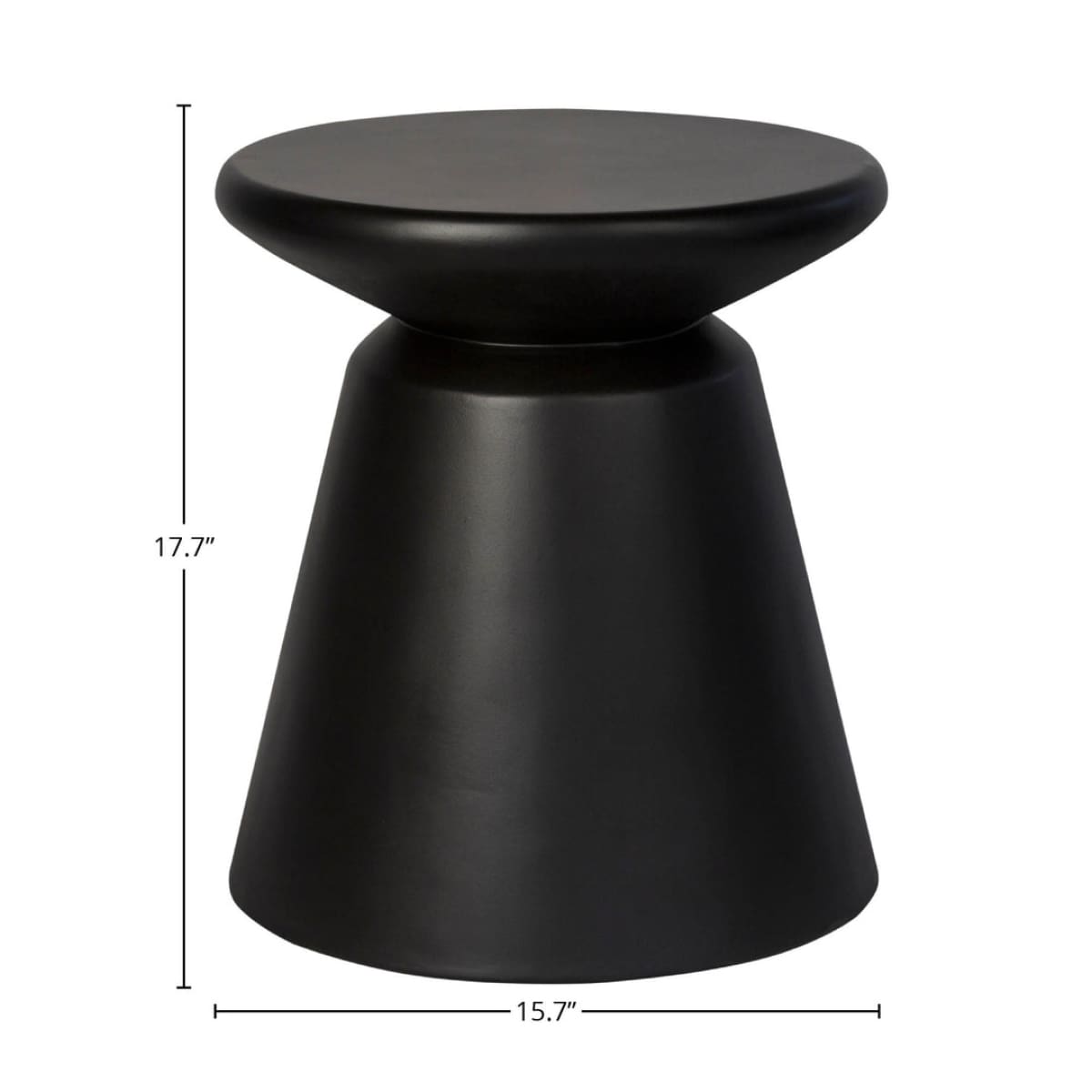 Concrete Mineral Side Table - Black - lh-import-side-tables