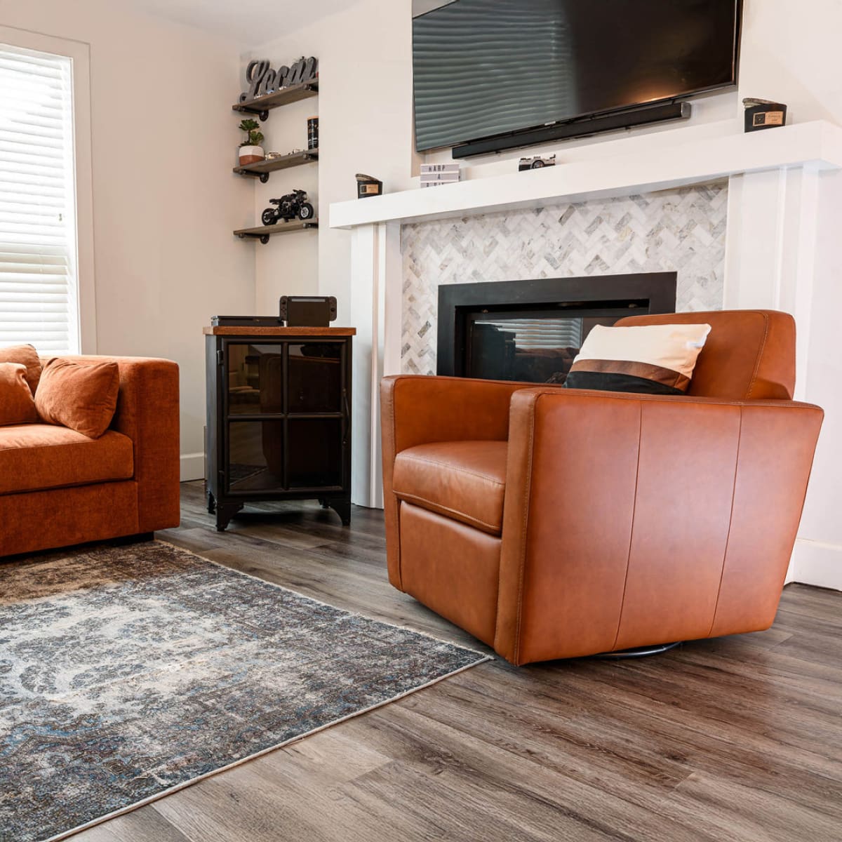 Cooper Swivel Club Chair - Cognac - lh-import-accent-club-chairs