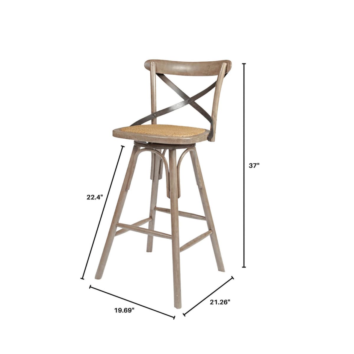 Crossback Counter Stool - Sundried - lh-import-stools