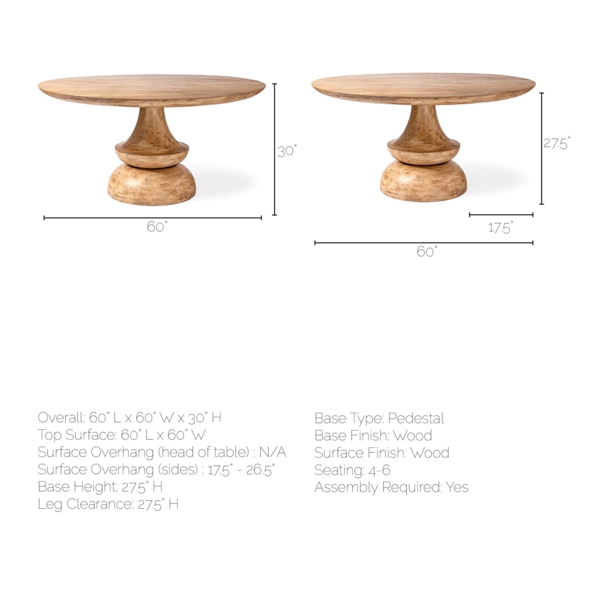 Crossman Dining Table Blonde Wood - dining-table