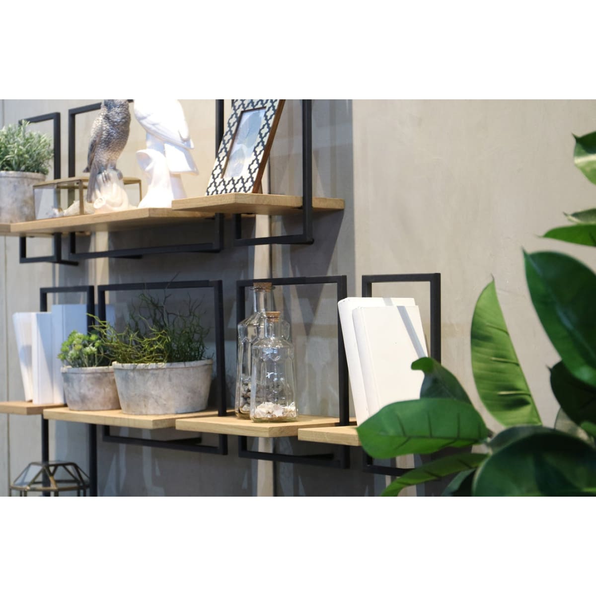 D-Bodhi Metal Frame Wall Box- Natural Type B - lh-import-shelving-storage
