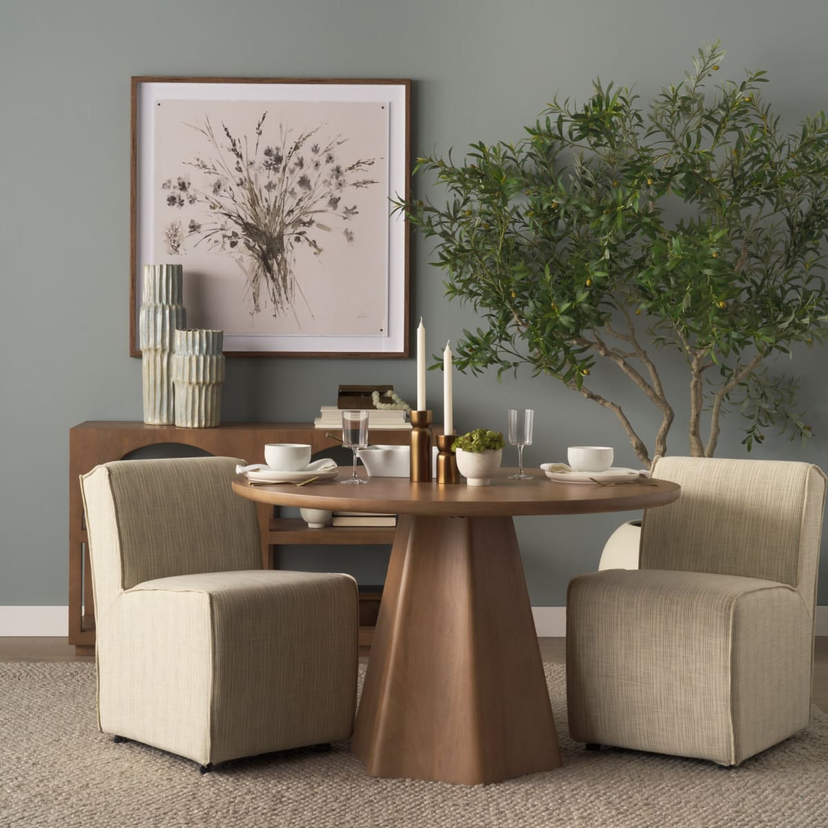 Damon Dining Chair Cream with Taupe Stripe Fabric - dining-chairs