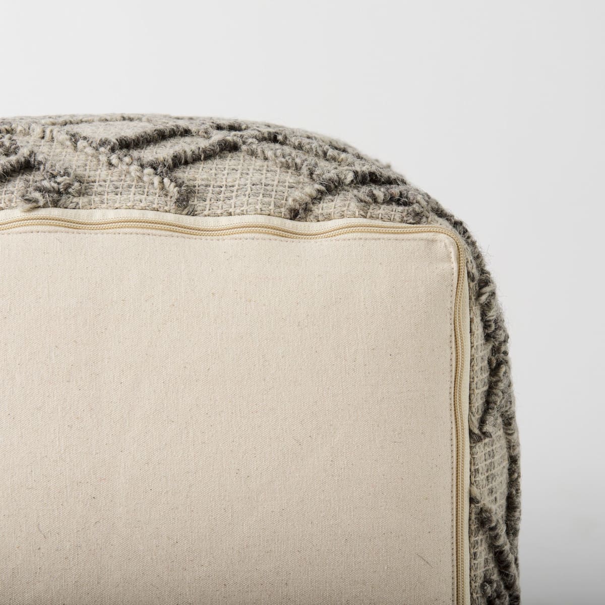 Dayita Pouf Gray Wool - poufs