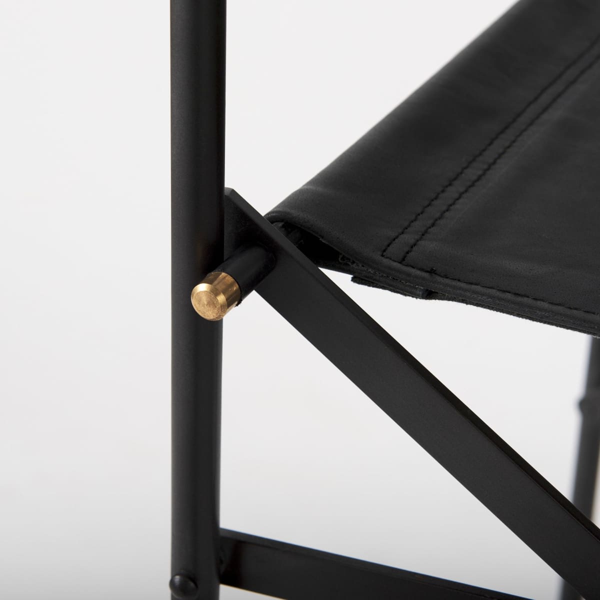 Direttore Leather Seat Bar Counter Stool Black Leather | Black Iron | Counter - bar-stools