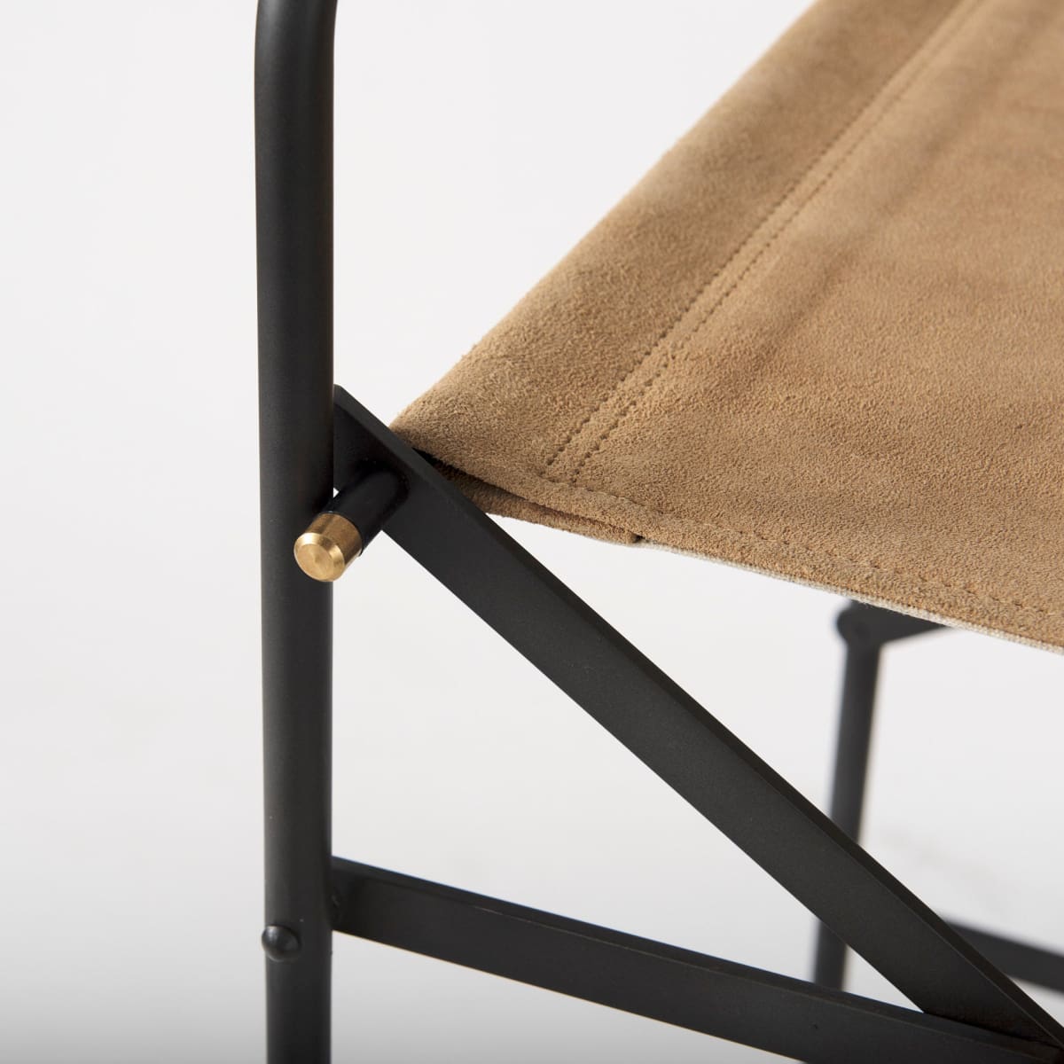 Direttore Leather Seat Bar Counter Stool Brown Leather | Black Iron | Bar - bar-stools