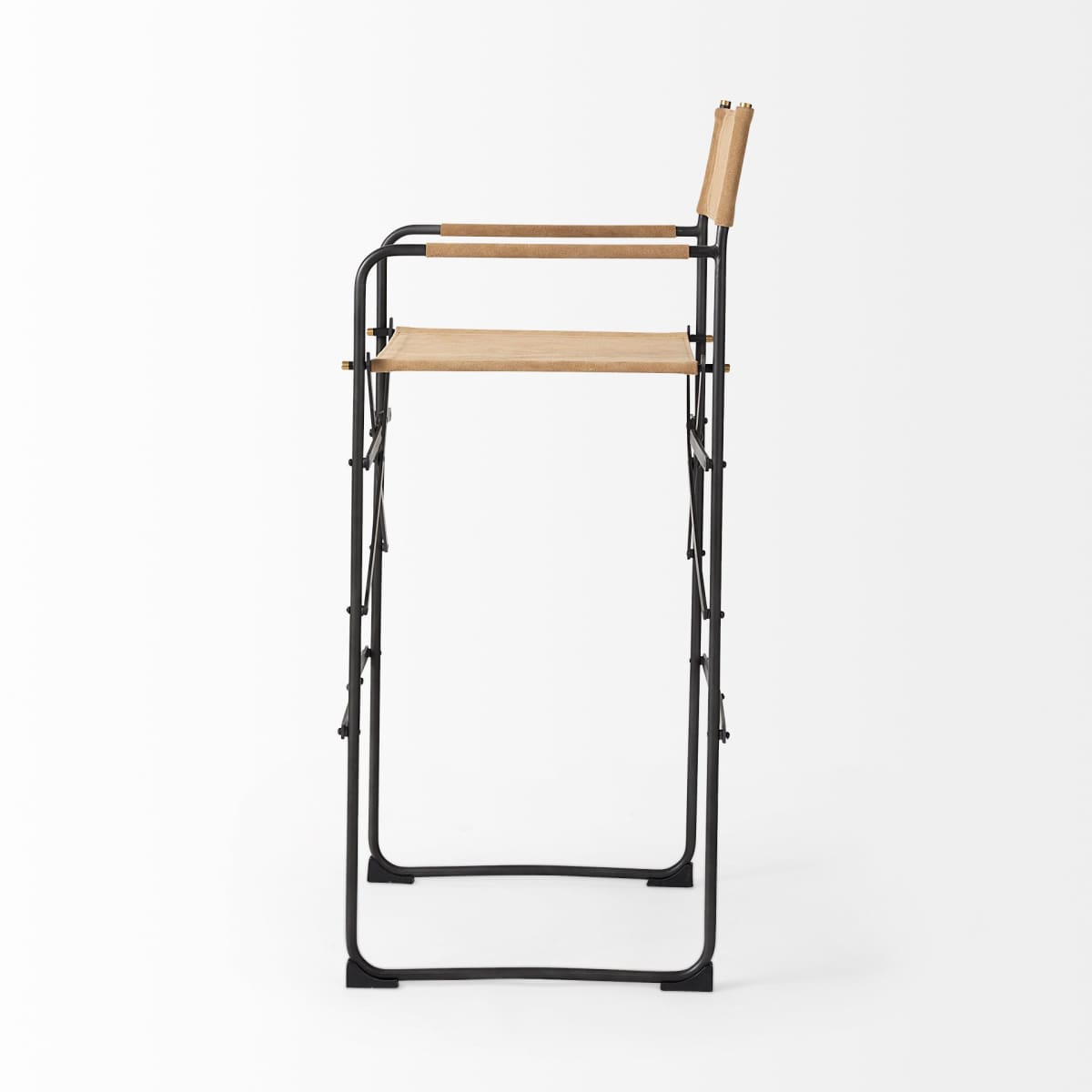 Direttore Leather Seat Bar Counter Stool Brown Leather | Black Iron | Bar - bar-stools