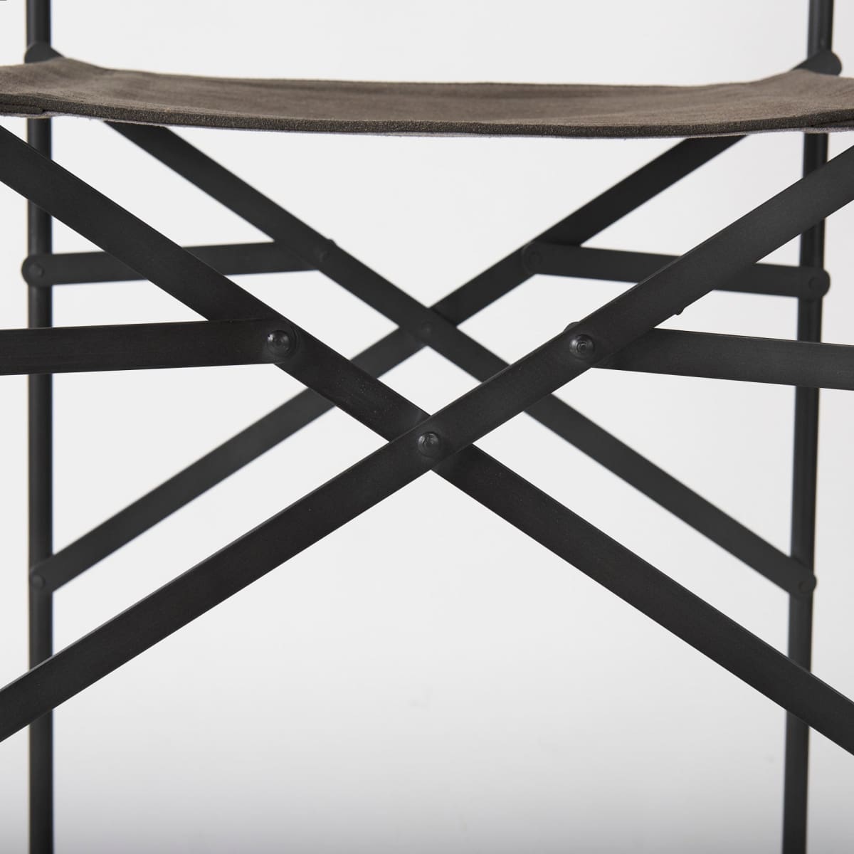 Direttore Upholstered Seat Bar Counter Stool Brown/Gray Suede | Black Metal | Counter - bar-stools