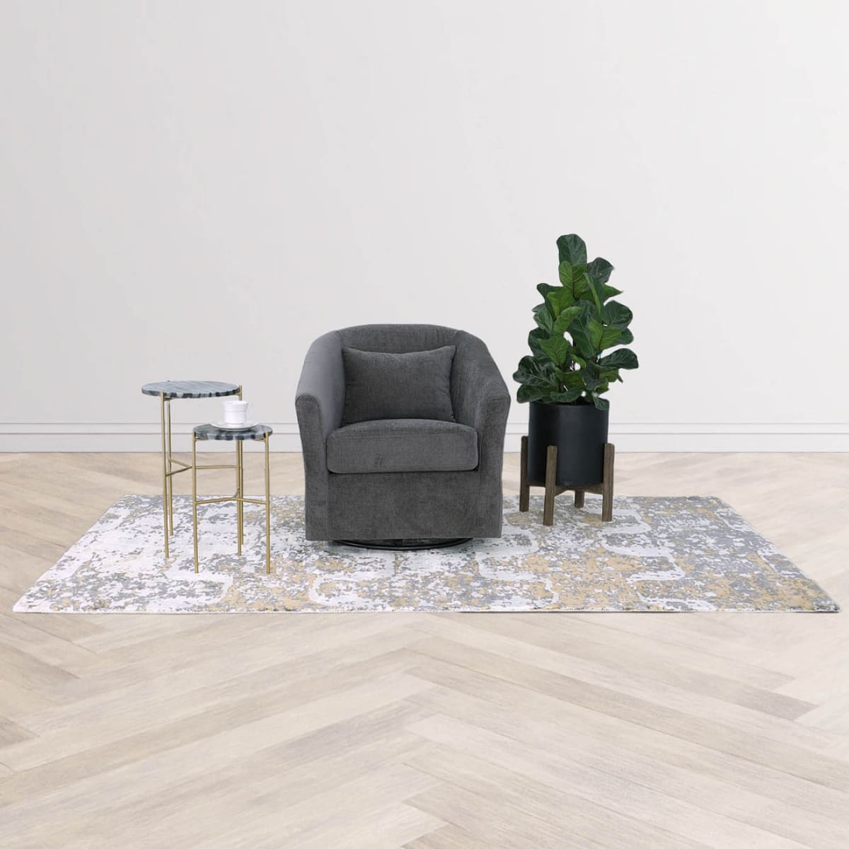 Earth Wind & Fire Valencia Marble Side Table Set Of 2 - lh-import-side-tables