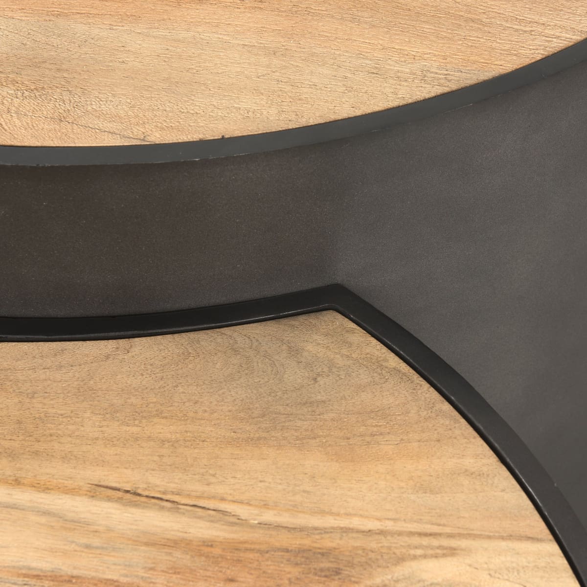 Eclipse Coffee Table Gunmetal Gray | Brown Wood - coffee-tables