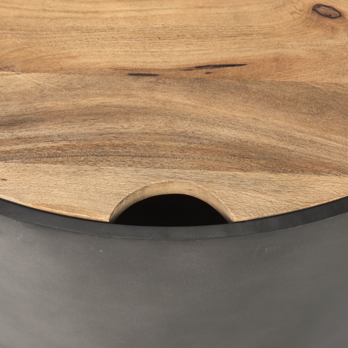 Eclipse Coffee Table Gunmetal Gray | Brown Wood - coffee-tables
