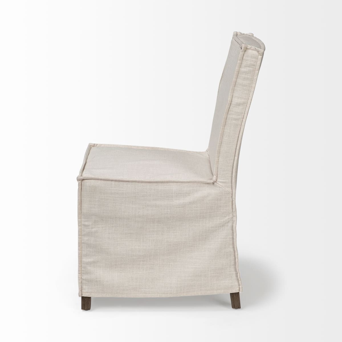 Elbert Dining Chair Cream Fabric | Brown Wood - dining-chairs