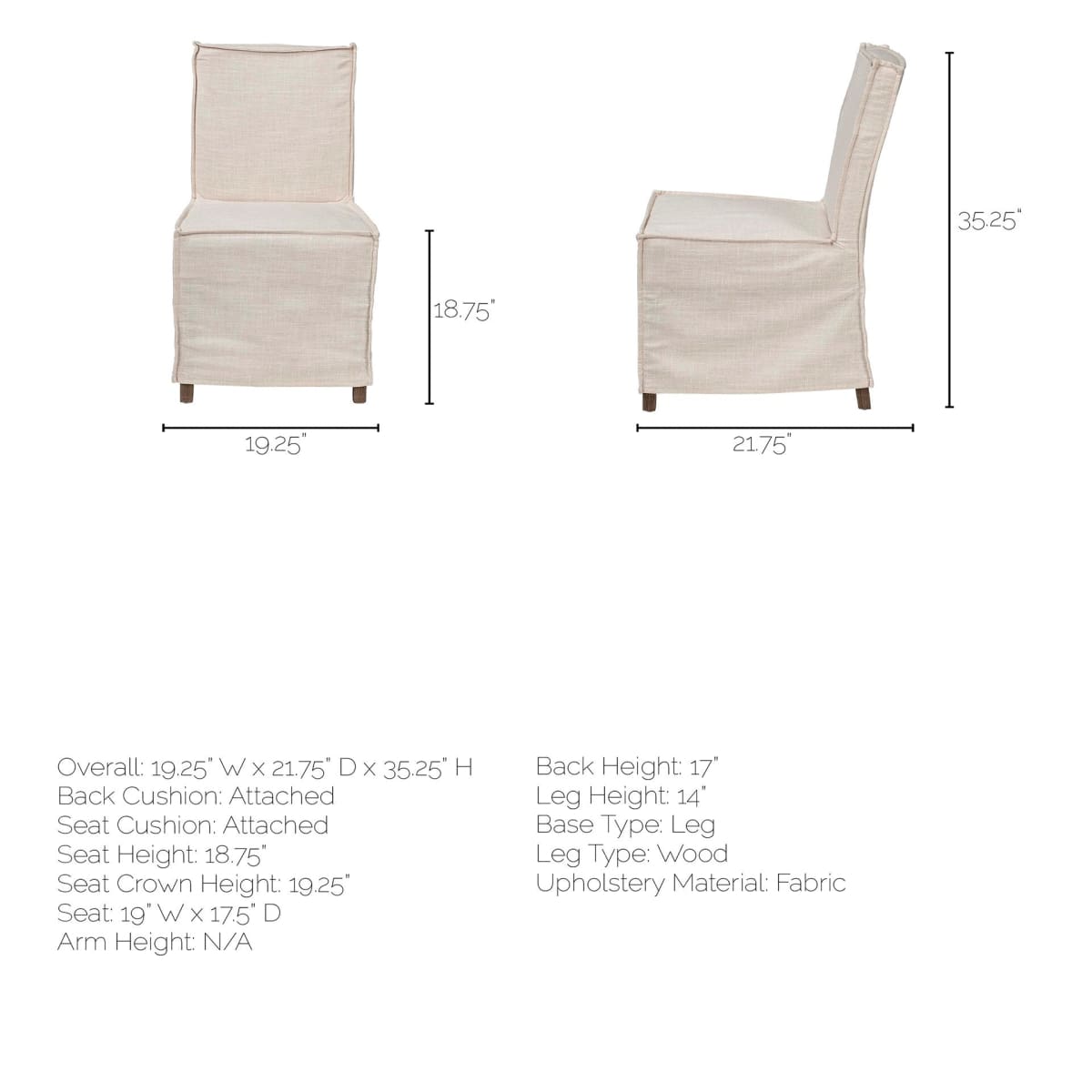 Elbert Dining Chair Cream Fabric | Brown Wood - dining-chairs