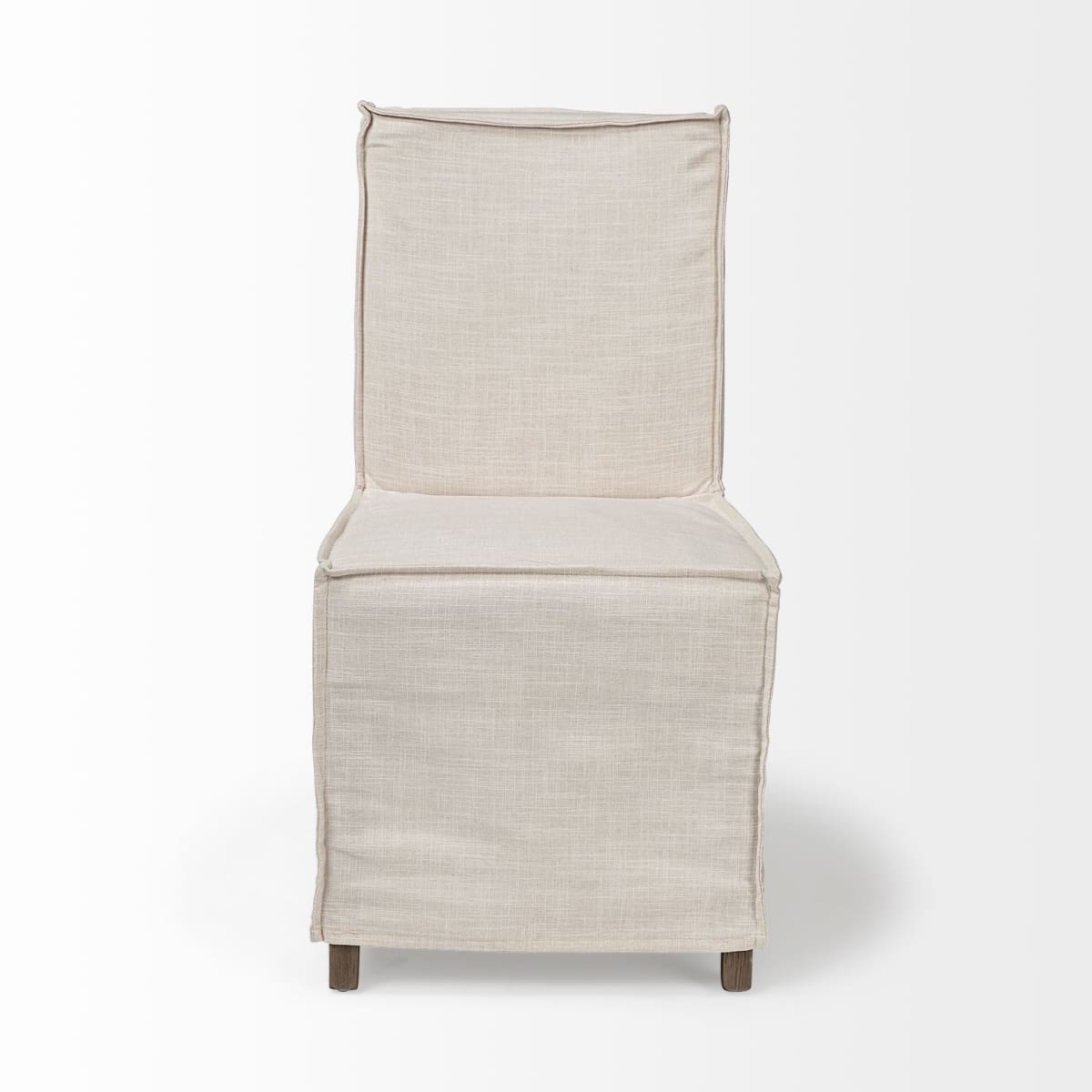 Elbert Dining Chair Cream Fabric | Brown Wood - dining-chairs