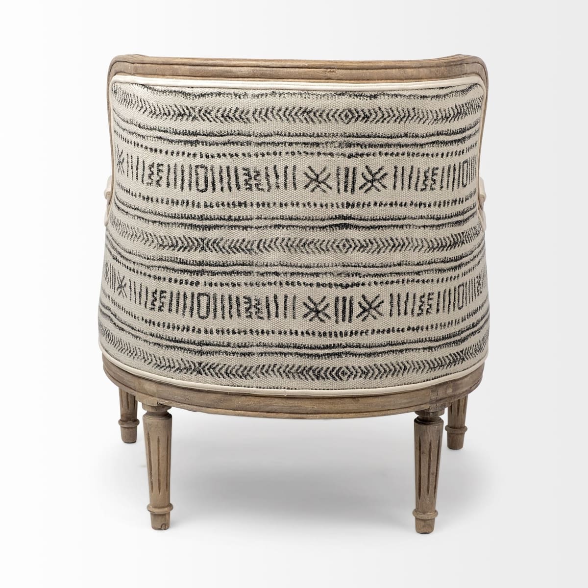 Elizabeth Accent Chair Cream Fabric | Brown Wood - accent-chairs