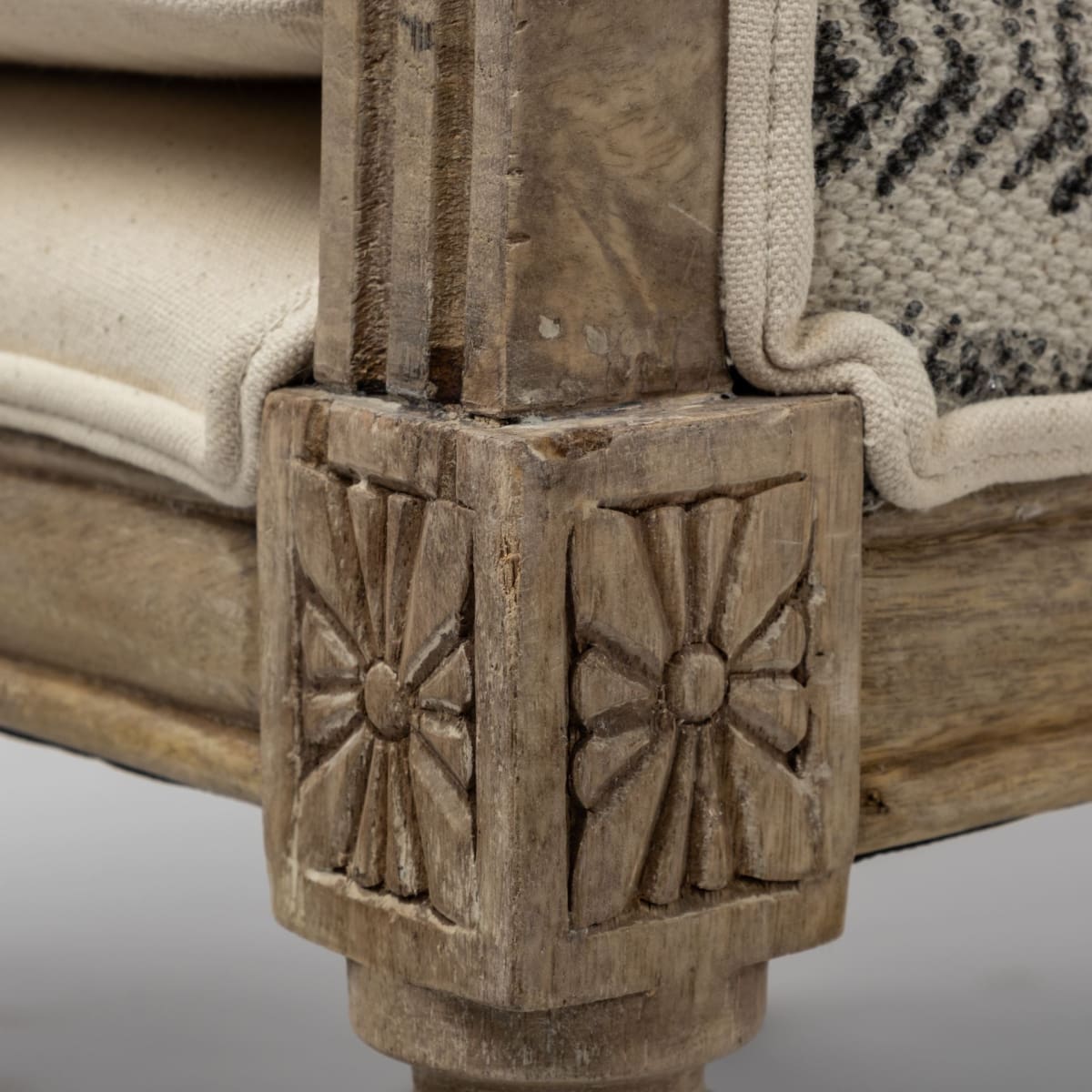 Elizabeth Accent Chair Cream Fabric | Brown Wood - accent-chairs