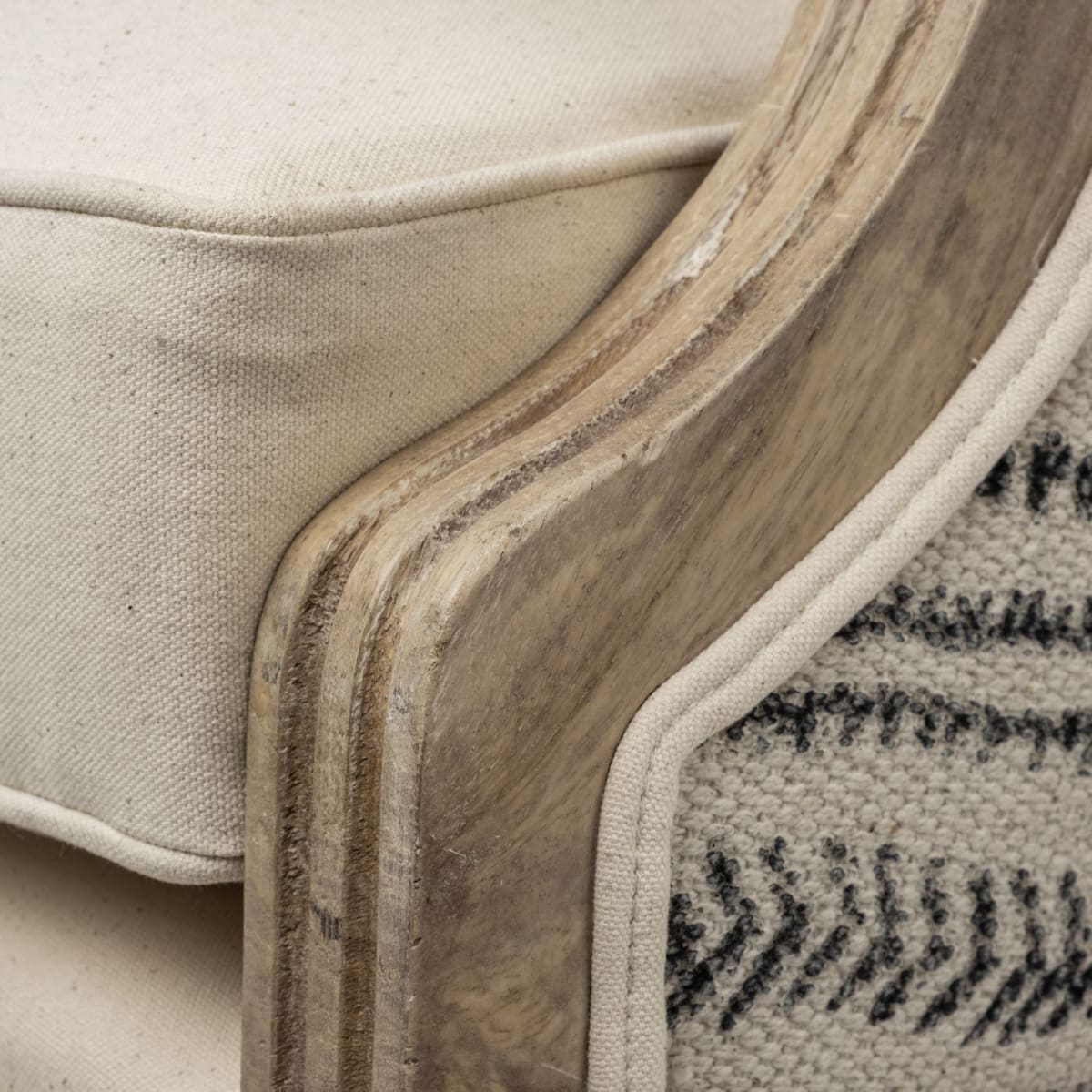 Elizabeth Accent Chair Cream Fabric | Brown Wood - accent-chairs