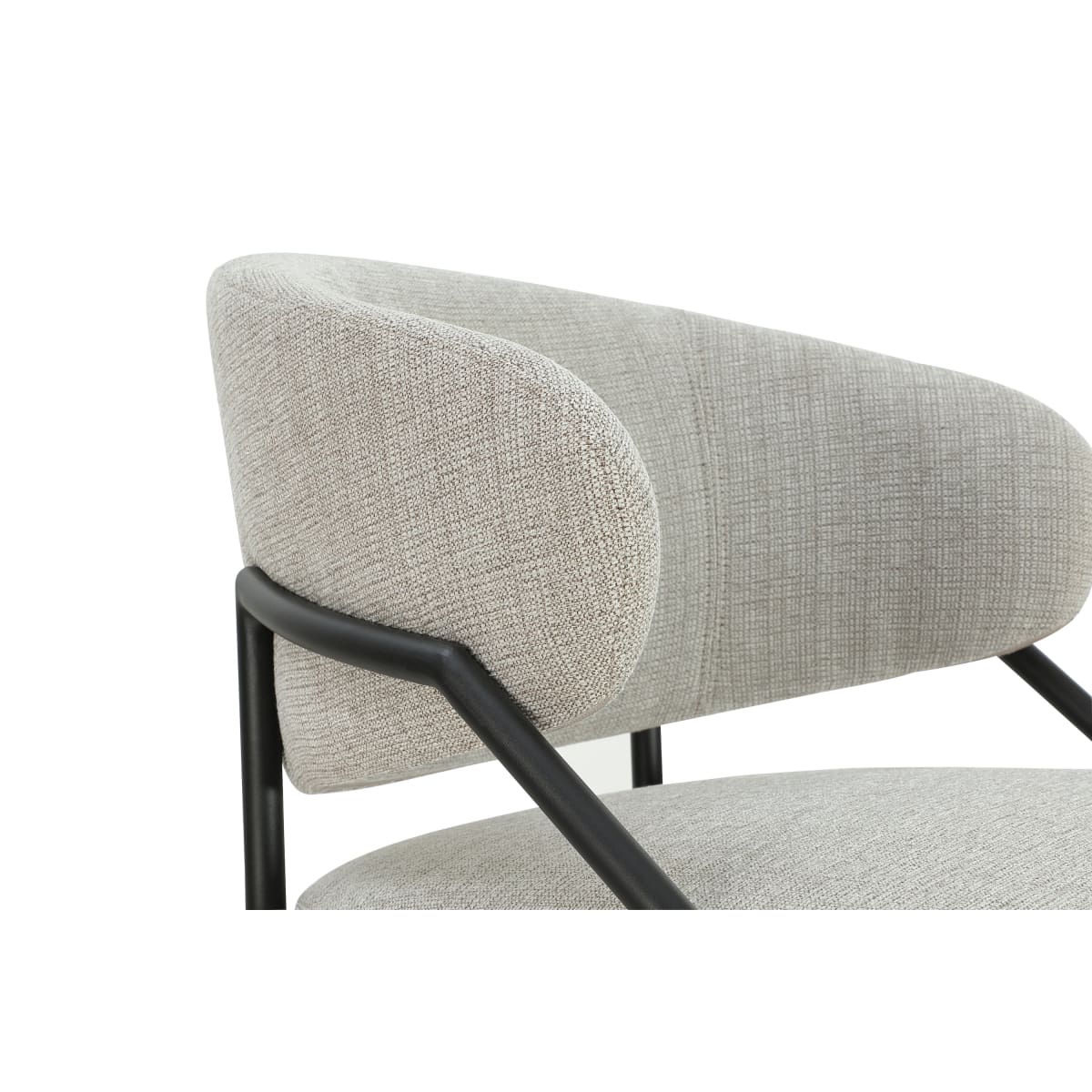 Ella Dining Chair | Black Metal & Cream Fabric - dining-chairs