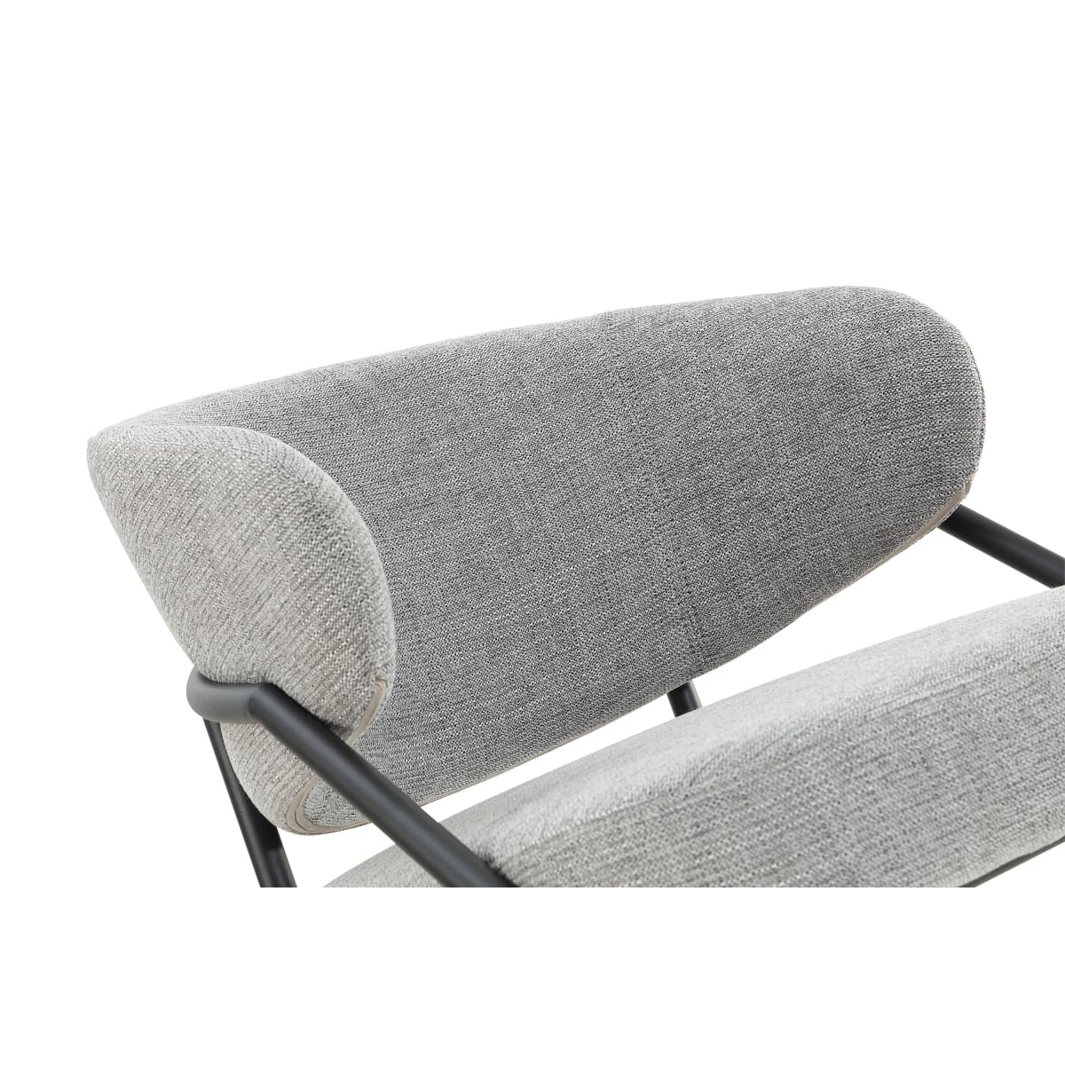 Ella Dining Chair | Black Metal & Grey Fabric - dining-chairs