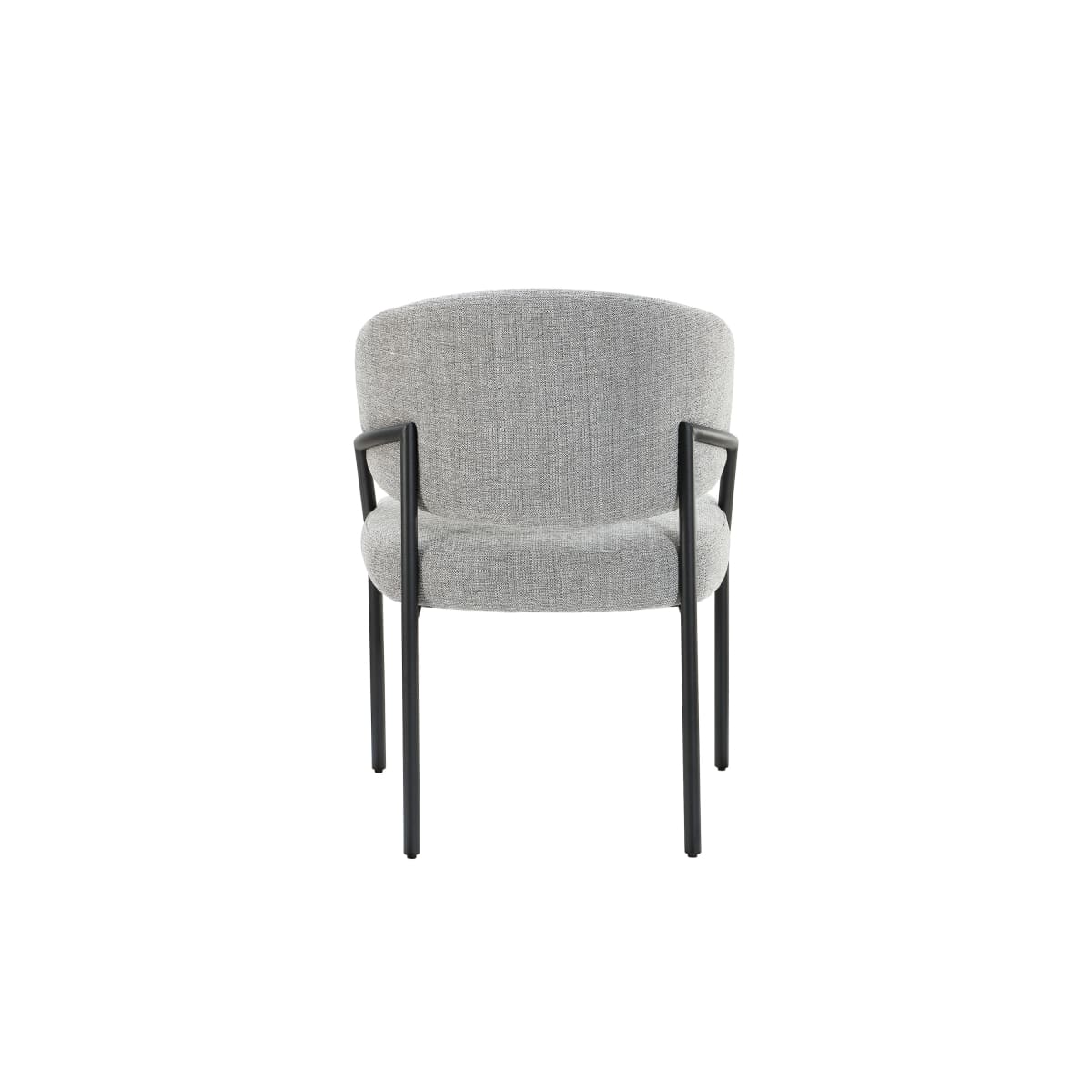 Ella Dining Chair | Black Metal & Grey Fabric - dining-chairs