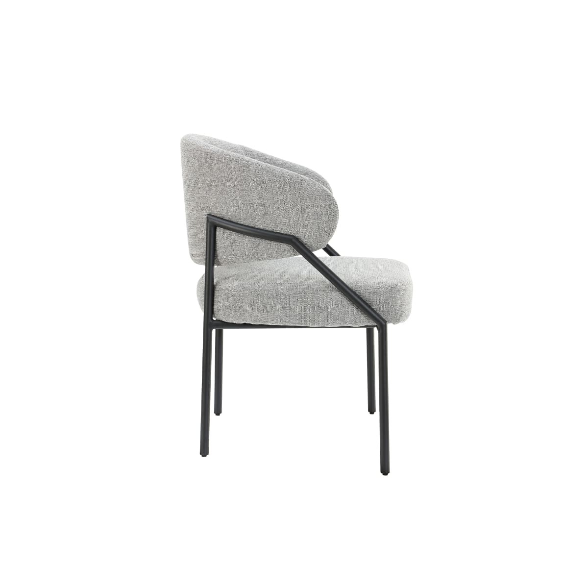 Ella Dining Chair | Black Metal & Grey Fabric - dining-chairs