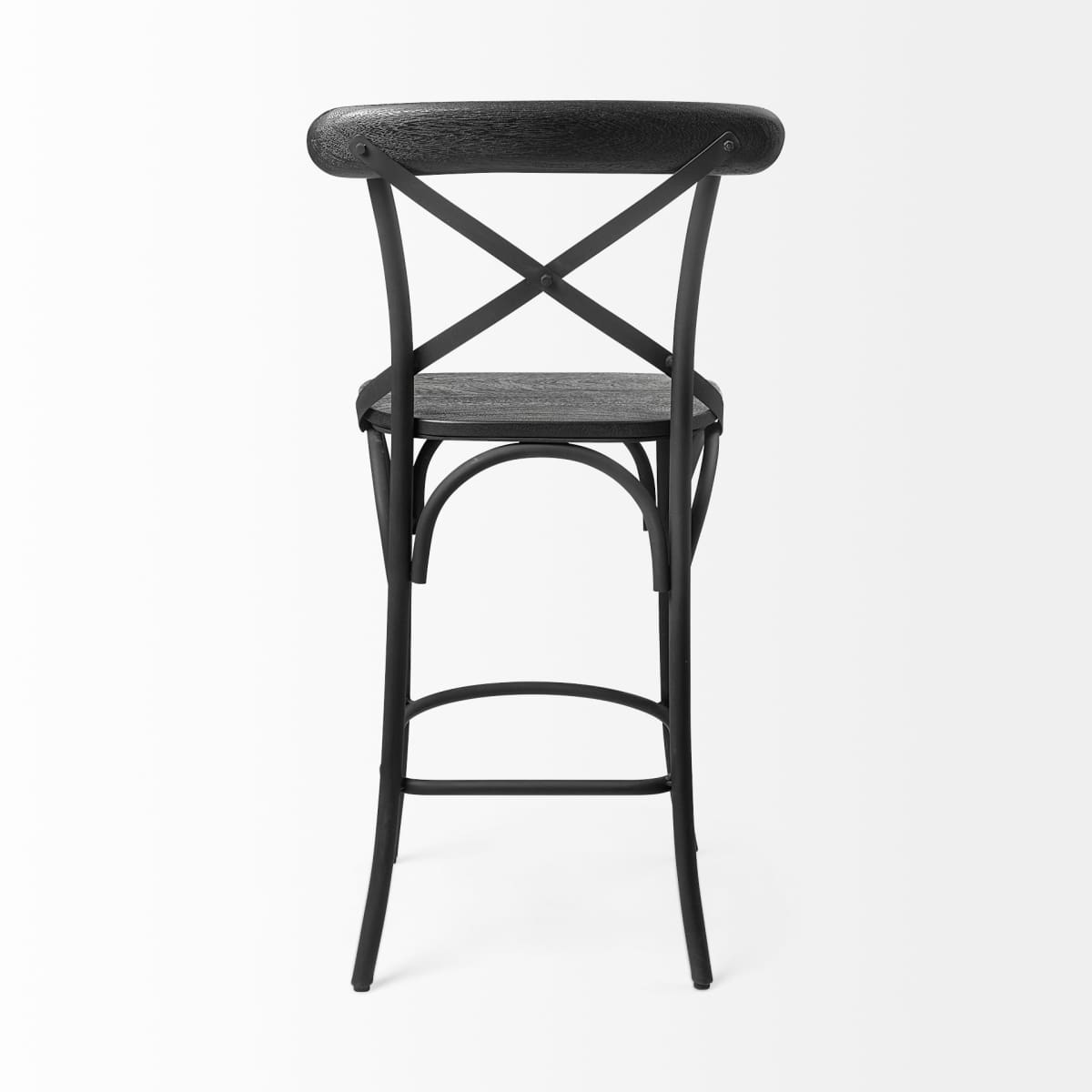 Etienne Wood Seat Bar Counter Stool Black Wood | Black Metal | Counter - bar-stools