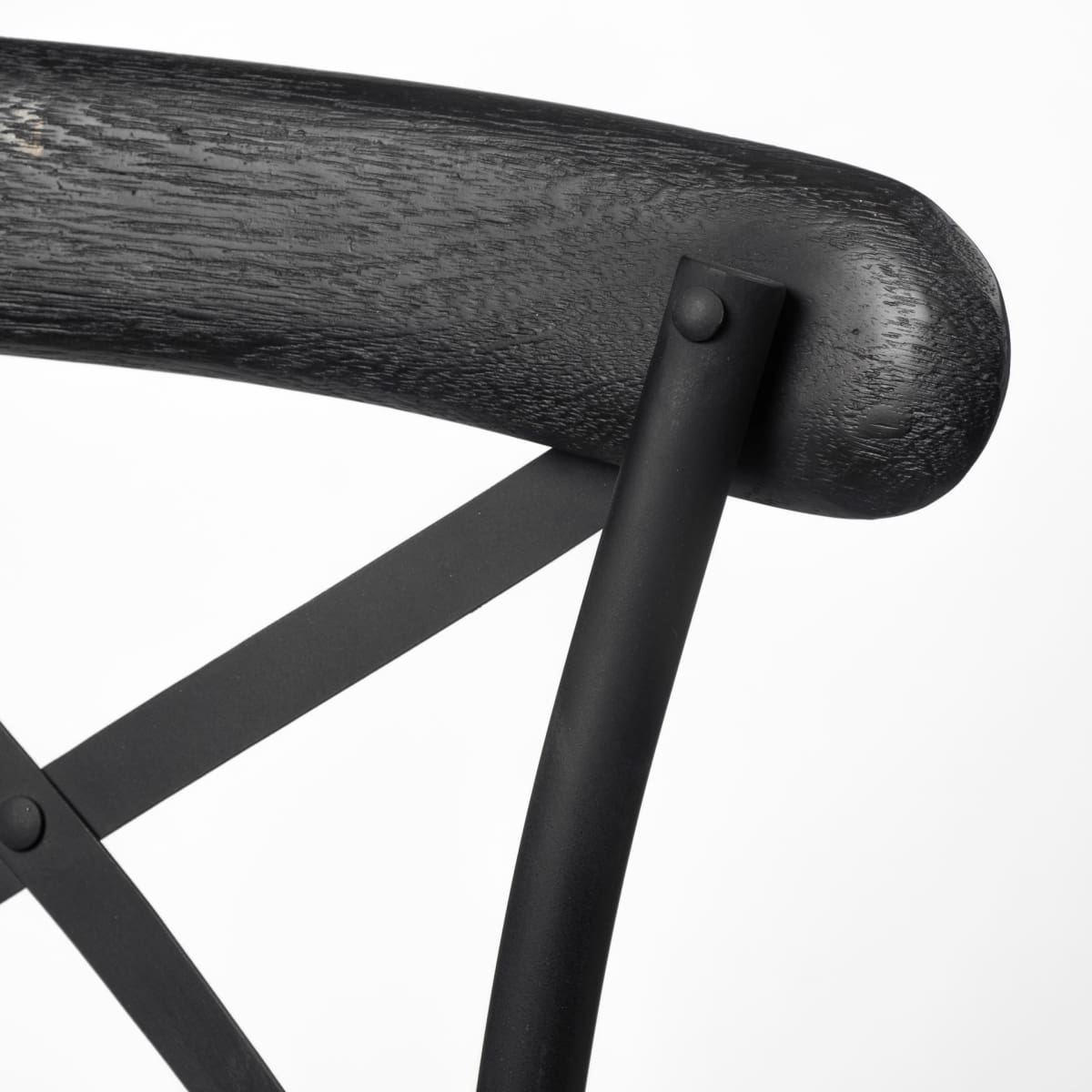 Etienne Wood Seat Bar Counter Stool Black Wood | Black Metal | Bar - bar-stools